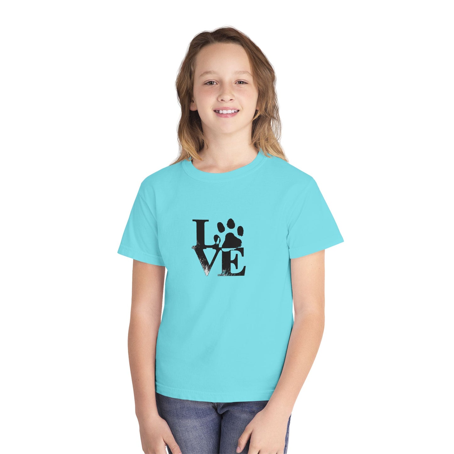 Youth Love Paw Tee - Perfect for Pet Lovers, Gifts for Kids, Animal Lovers, Birthday or Holiday Gift, Cute Casual Wear