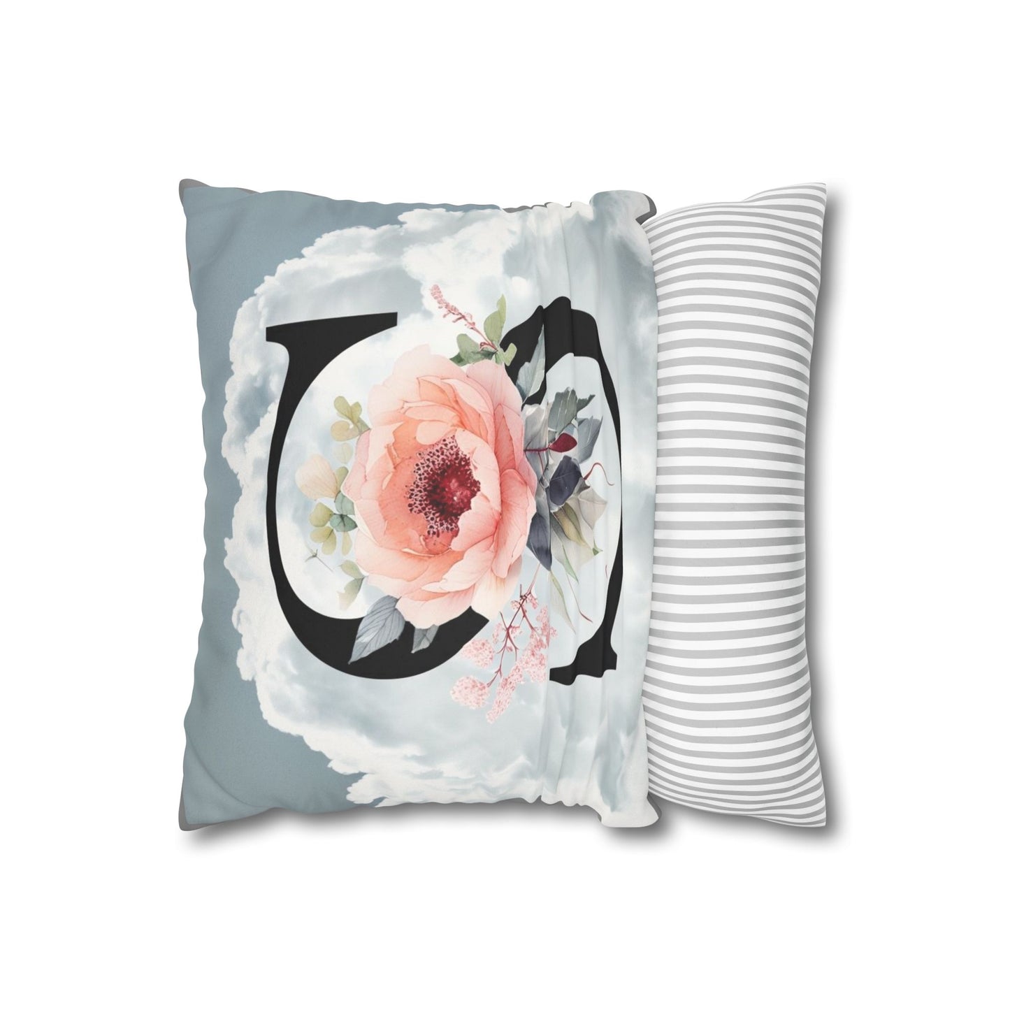 Personalized Floral Initial Pillowcase | Cozy Home Decor for Weddings, Housewarming, Birthdays, Gifts & More