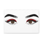 Red Lashes Wall Art Canvas — Glam Eyes Makeup Decor