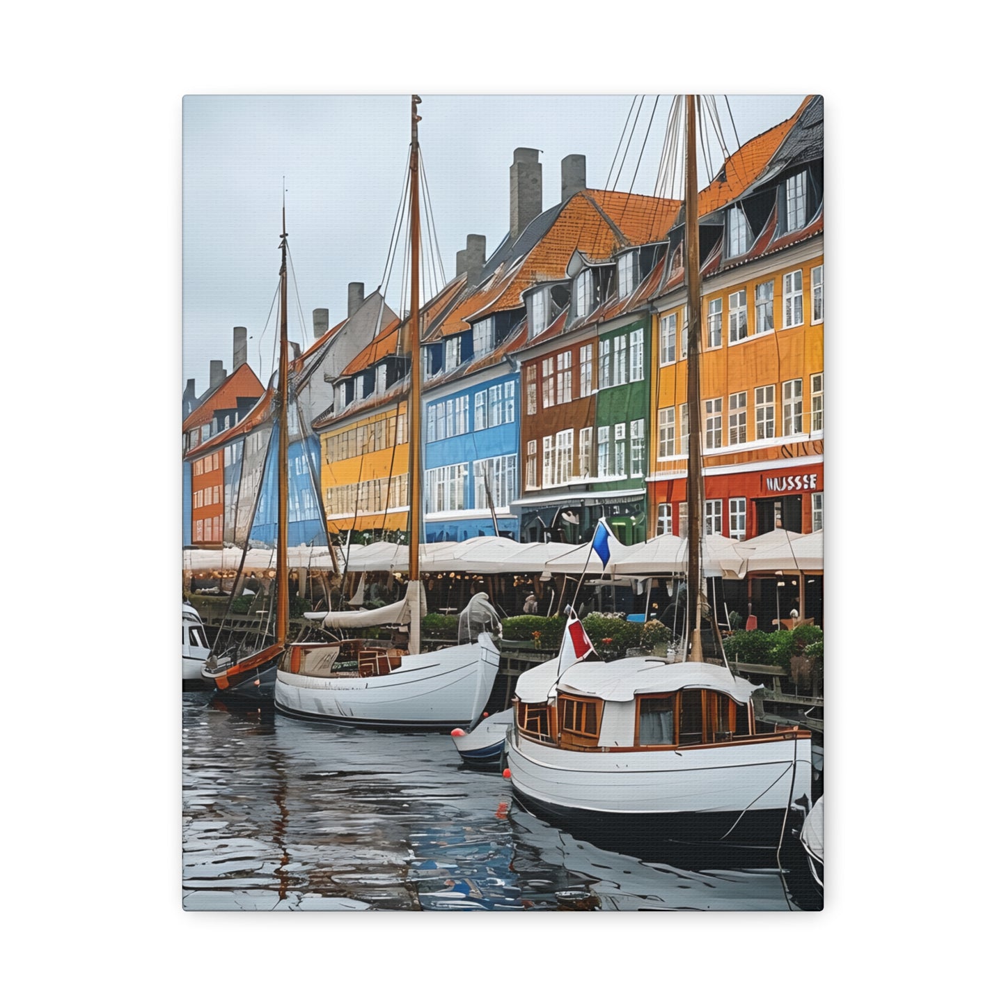 Coastal Canvas Print, Vibrant Harbor Art, Nautical Home Decor, Gift for Sailors, Maritime Wall Art