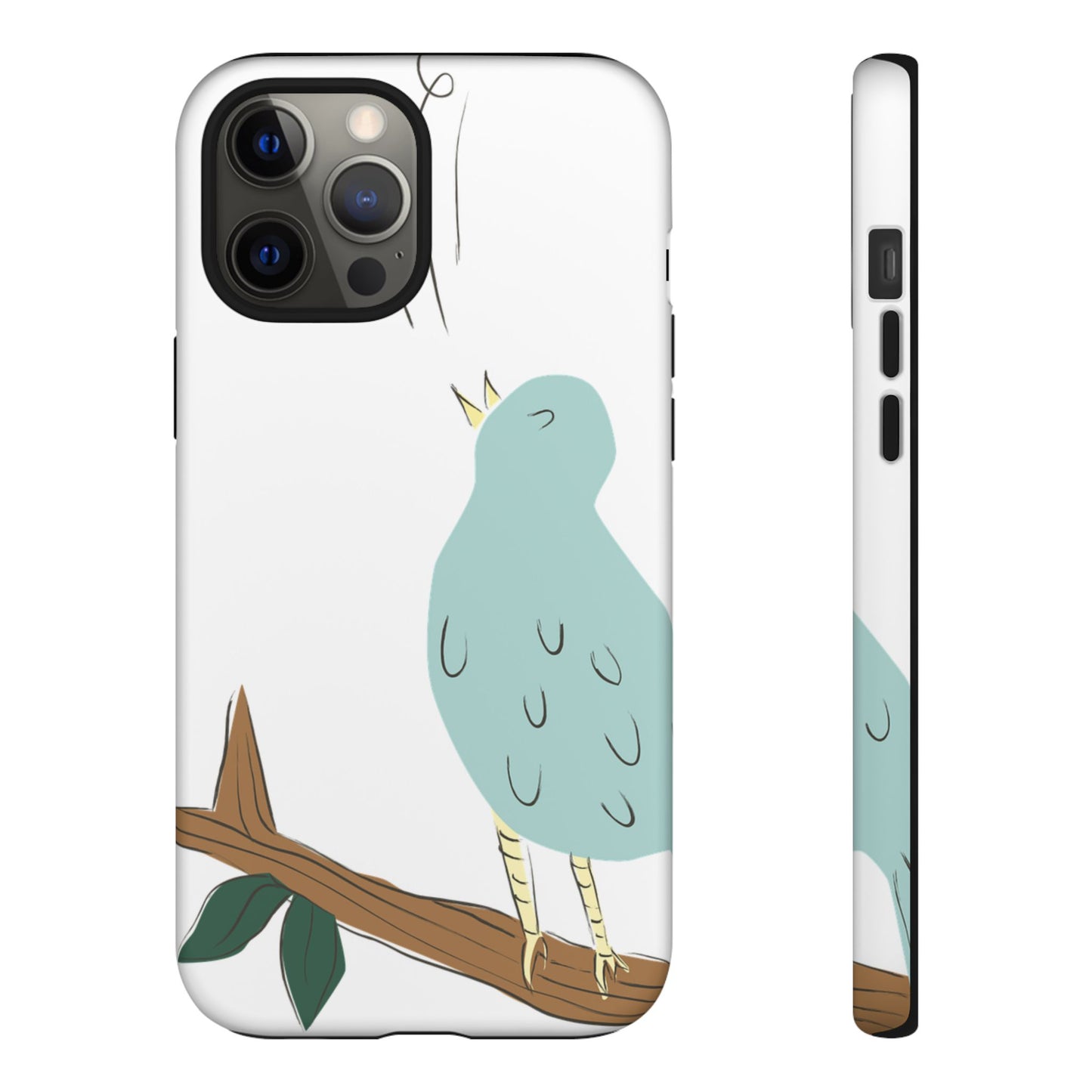 Birdsong Phone Case — Cute Blue Bird on Branch Protective Case