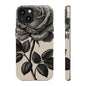 Black Rose Phone Case, Tough Cases with Floral Design, Elegant Tech Accessory, Gift for Flower Lovers, Stylish Protection