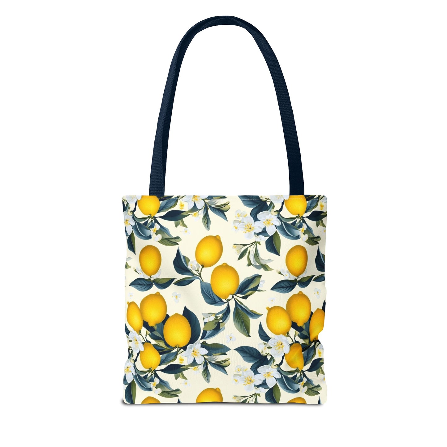 Lemon Blossom All-Over Print Tote Bag — Citrus Floral Market Bag