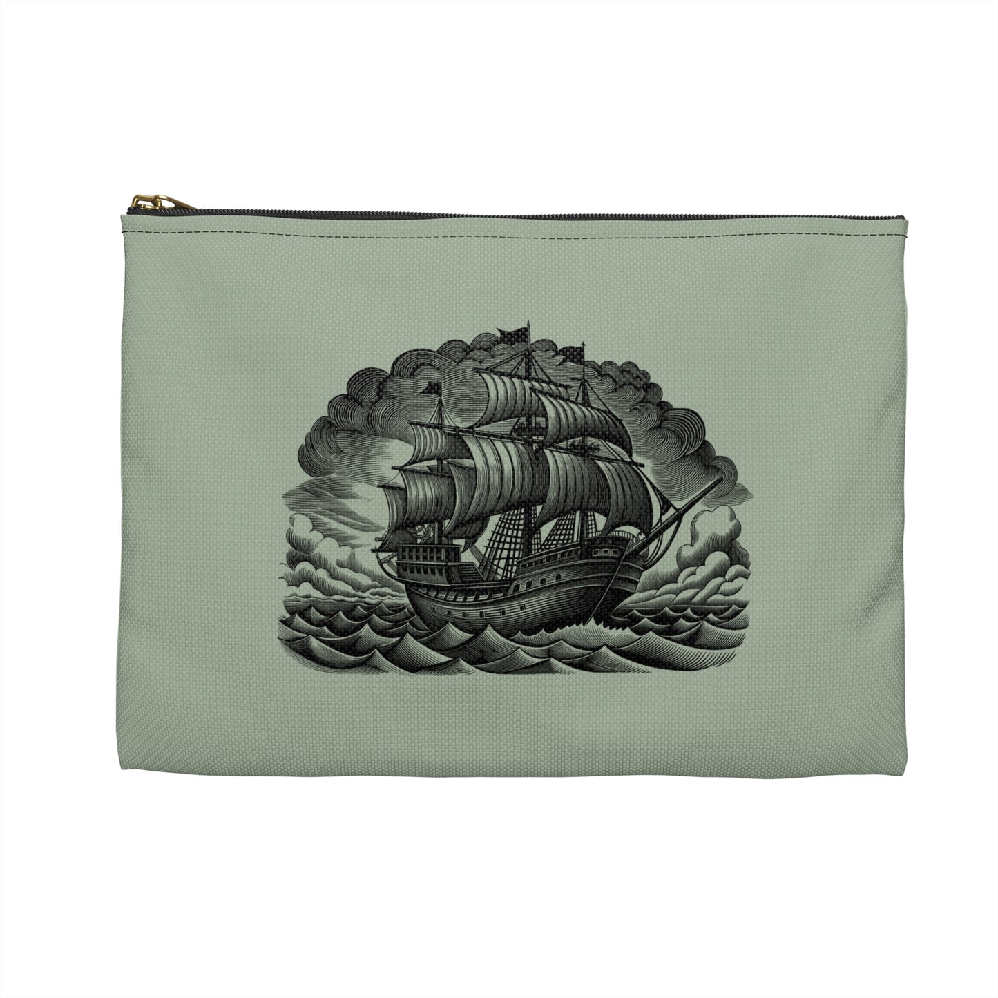 Nautical Themed Accessory Pouch - Pirate Ship Design, Makeup Bag, Travel Organizer, Gift for Sailors, Ocean Lovers