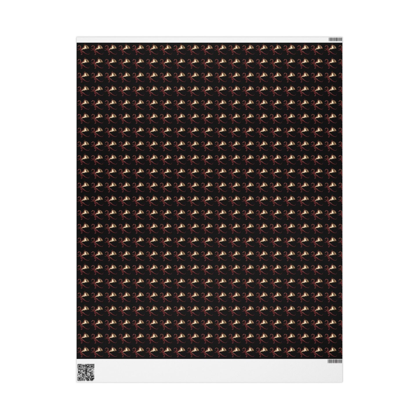 Dragon Pattern Wrapping Paper Roll — Dark Fantasy Gift Wrap