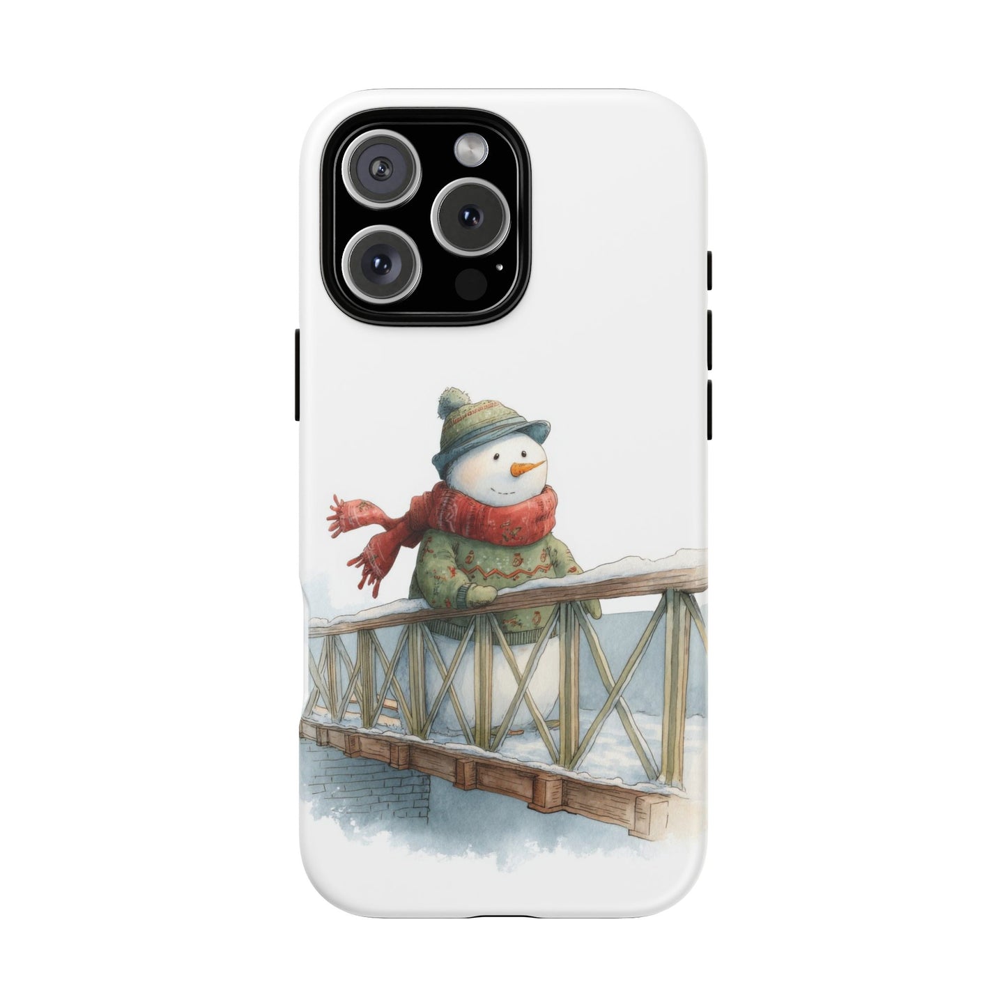 Snowman Phone Case – Winter Holiday Gift, Cute Snowman Design, Winter Accessories, Protective Phone Case, Unique Christmas Present