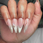 365nails: "Blush Marble Almond" – Glitter Swirl & Marble Press-on Nails