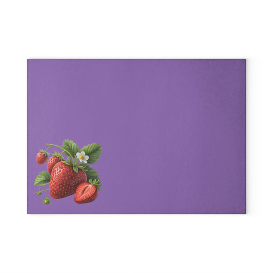 Strawberry Glass Cutting Board, Colorful Kitchen Decor, Gift for Chefs