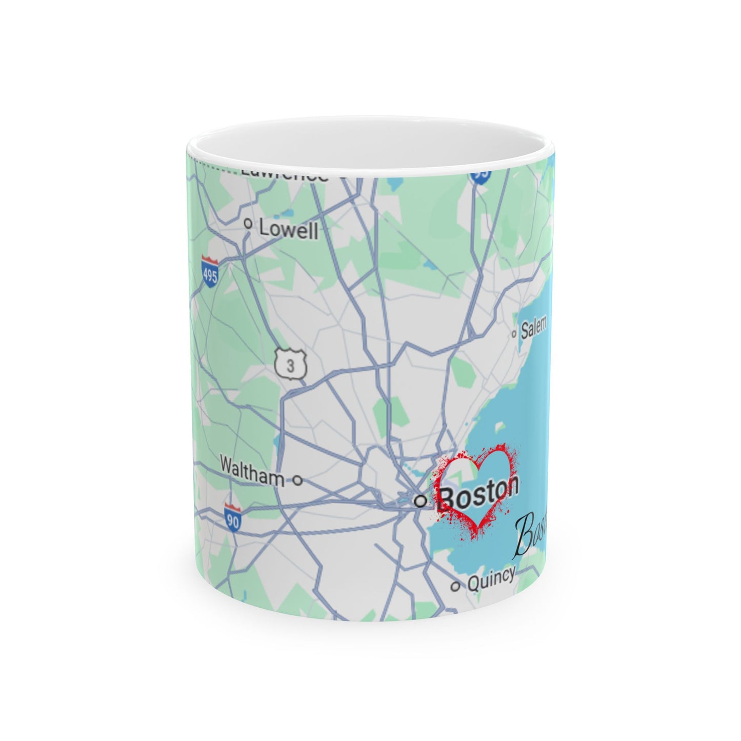 Boston Map-Printed Ceramic Mug - Custom Location Gift, Coffee Lover's Travel Mug, Personalized Home Decor, Geography Gift