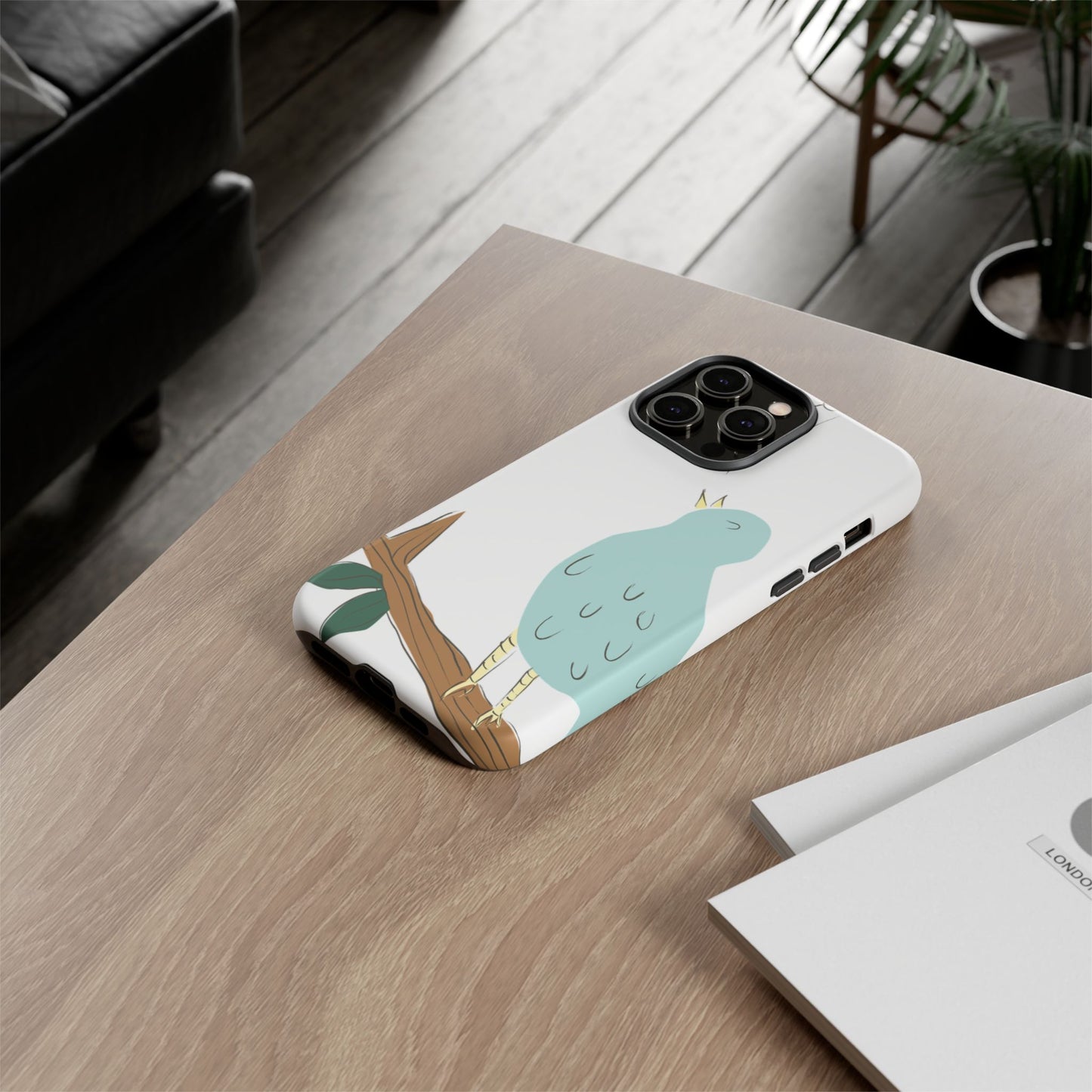 Birdsong Phone Case — Cute Blue Bird on Branch Protective Case