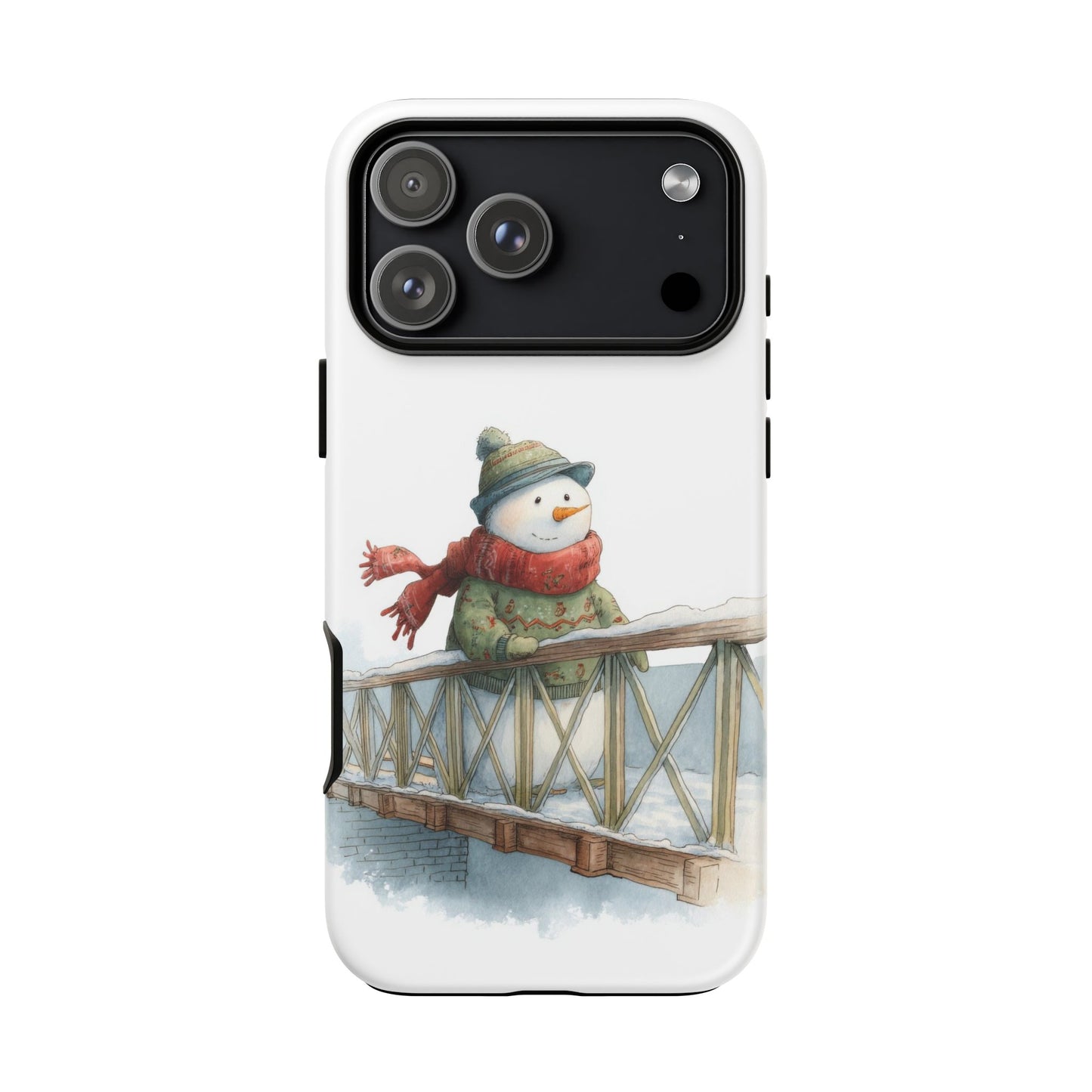 Snowman Phone Case – Winter Holiday Gift, Cute Snowman Design, Winter Accessories, Protective Phone Case, Unique Christmas Present