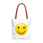 Smiley Face Tote Bag, Eco-Friendly Shopping Bag, Fun Beach Bag, Gift for Teens, Happy Tote for Everyday Use