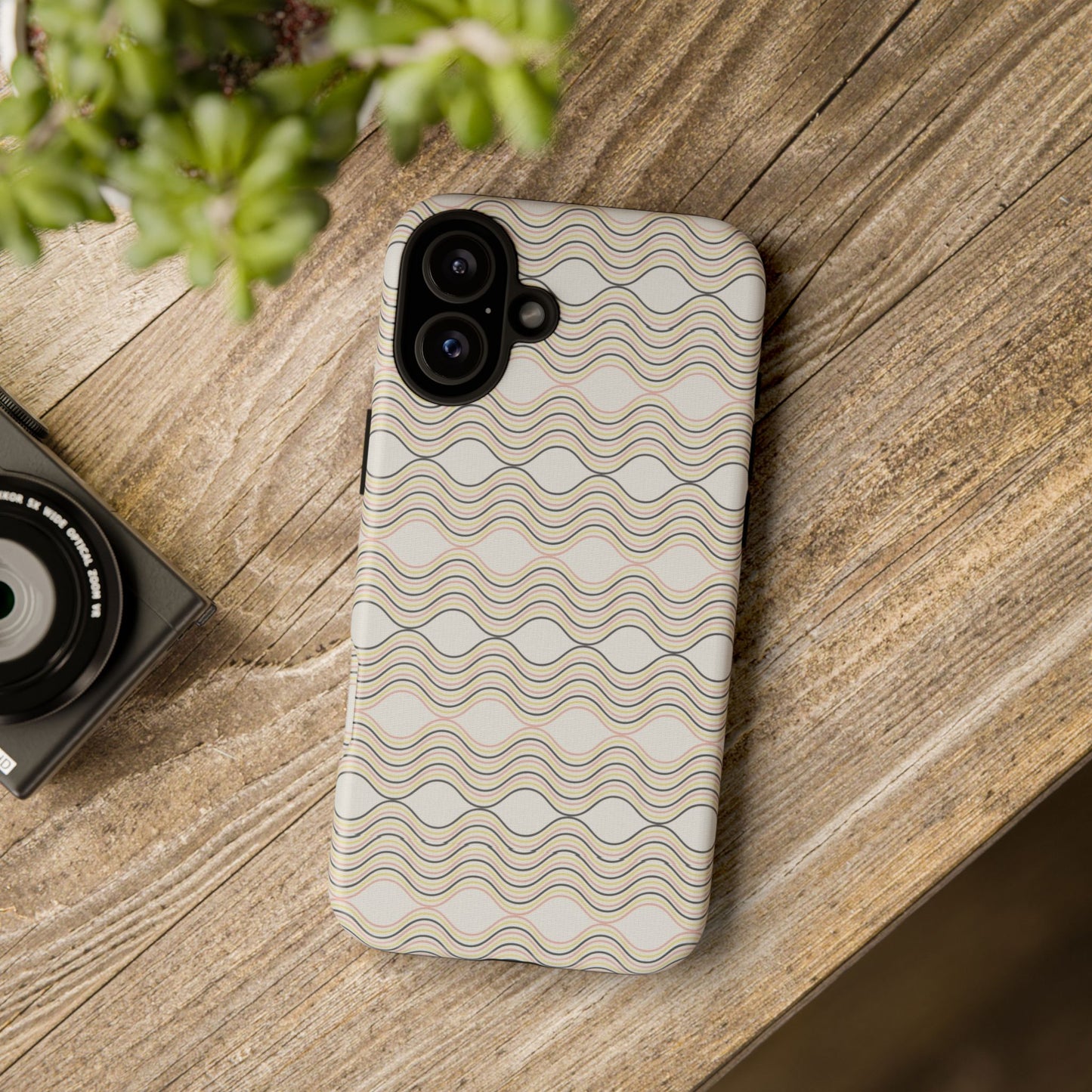 Stylish Phone Case for Tough Protection, Wavy Design, Chic Accessory, Gift for Her, Trendy Tech, Holiday Gift Idea