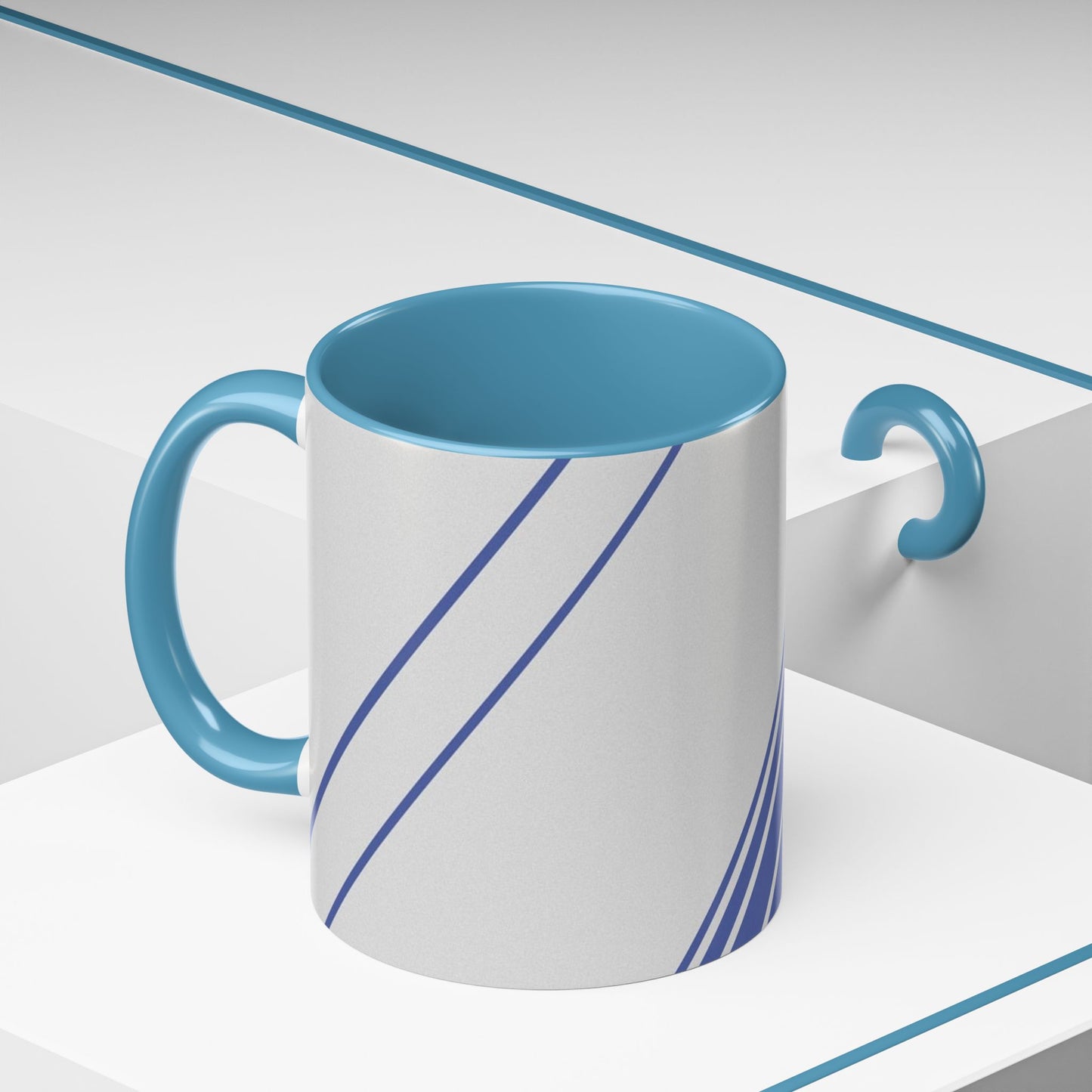 Elegant Stripe Accent Coffee Mug - Perfect for Gifts, Home Decor, Office, Birthdays, and Tea Lovers