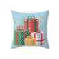 Festive Gift Print Pillow | Holiday Home Decor, Christmas Cushion, Decorative Throw, Cozy Accent, Perfect for Gifting
