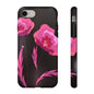 Floral iPhone Case | Tough Cases with Pink Poppy Design, Elegant Flower Phone Cover, Gift for Her, Spring Accessories, Chic Tech