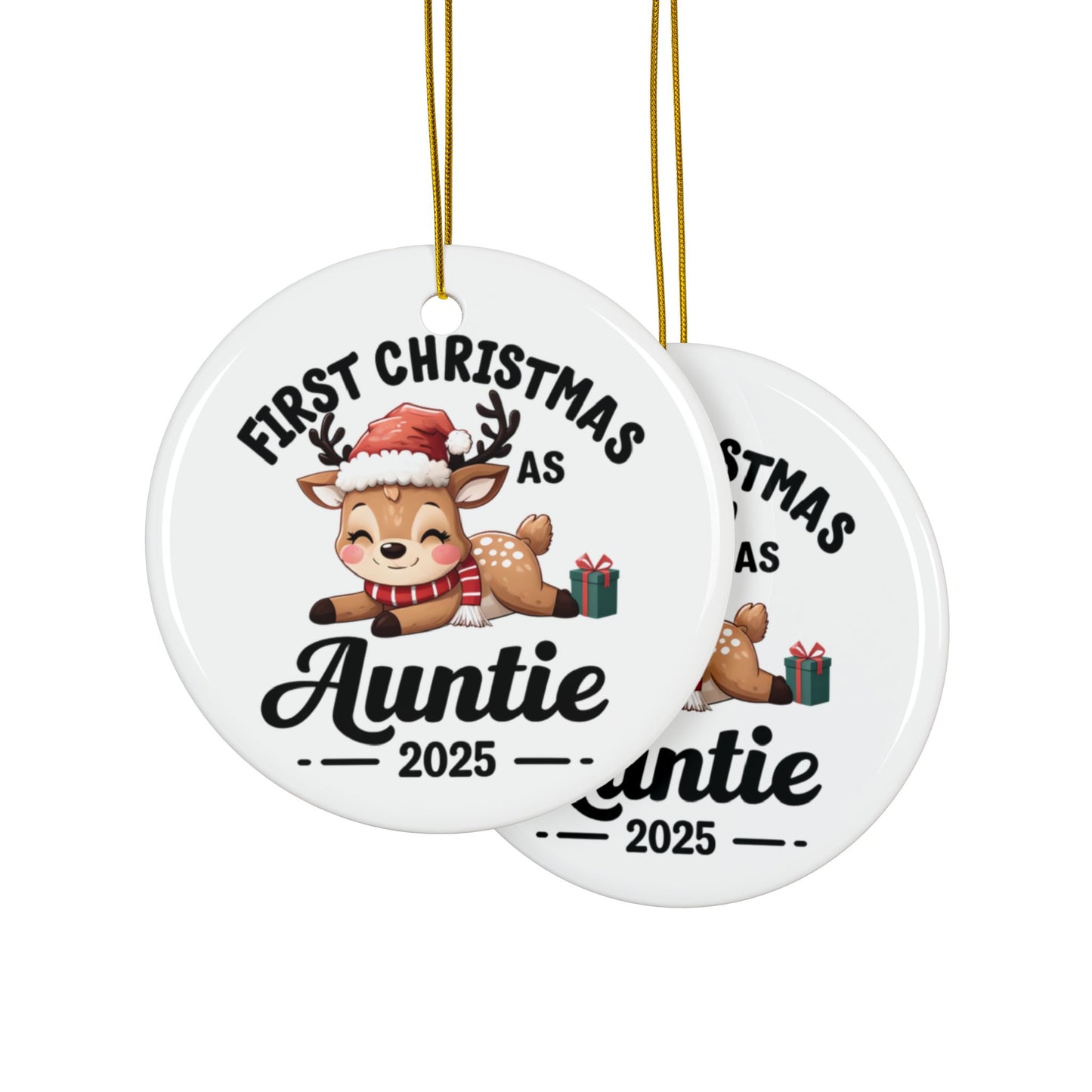 Personalized Christmas Ornaments for New Aunties, First Christmas as Auntie 2025, Holiday Decor, Keepsake Gifts, Unique Gift Idea