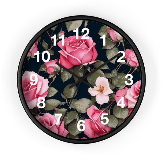 Floral Wall Clock - Vintage Decor, Home Accent, Gift Idea, Anniversary Gift, Wall Art