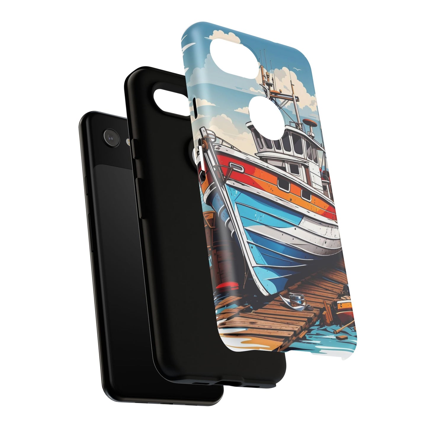 Colorful Fishing Boat Phone Case | Nautical Gift, Marine Design, Coastal Aesthetic, Summer Vibes, Sea Lover's Accessory