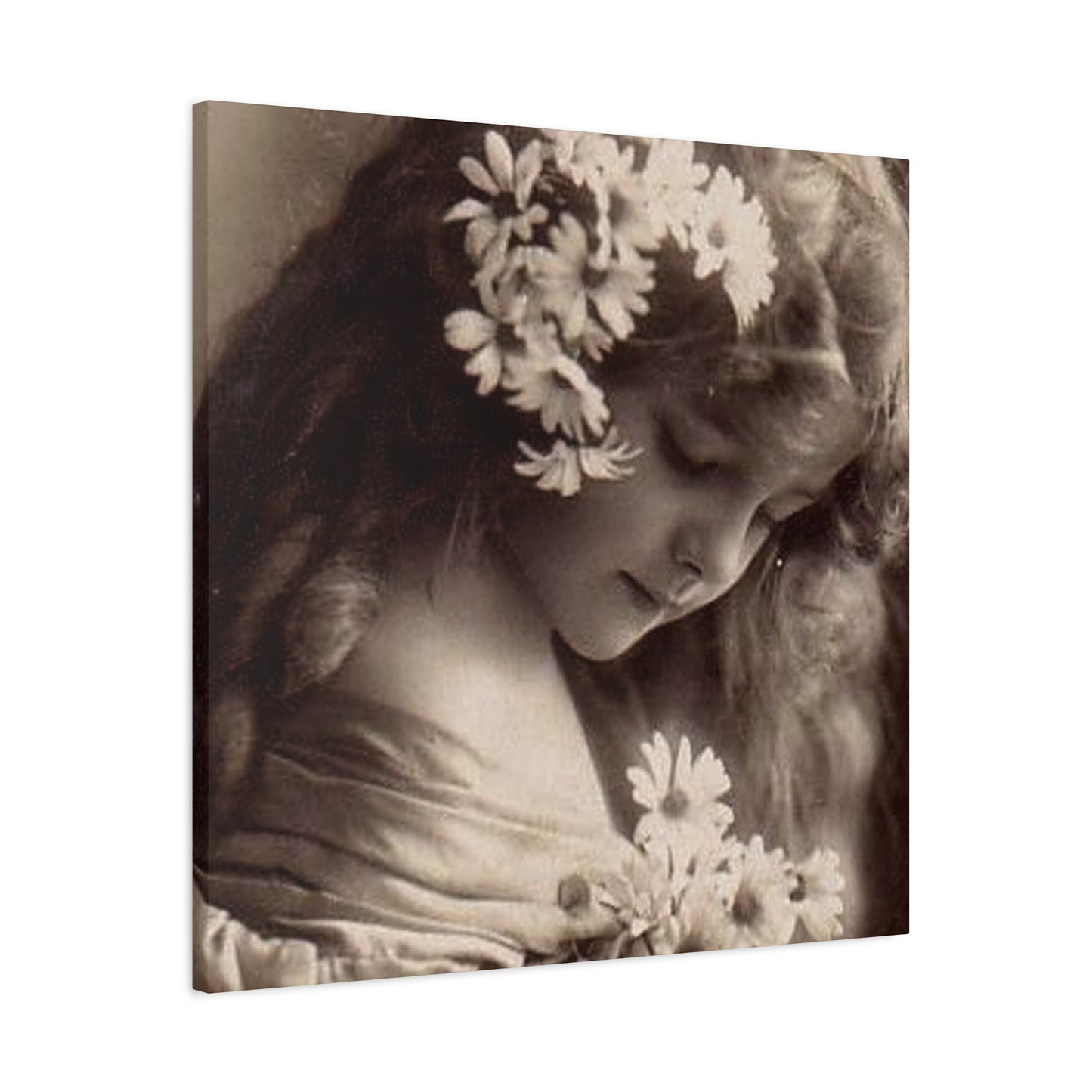 Vintage Floral Portrait Canvas