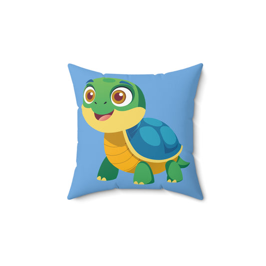 Turtle Plush Pillow, Kids Room Decor, Fun Turtle Cushion, Playful Animal Pillow,