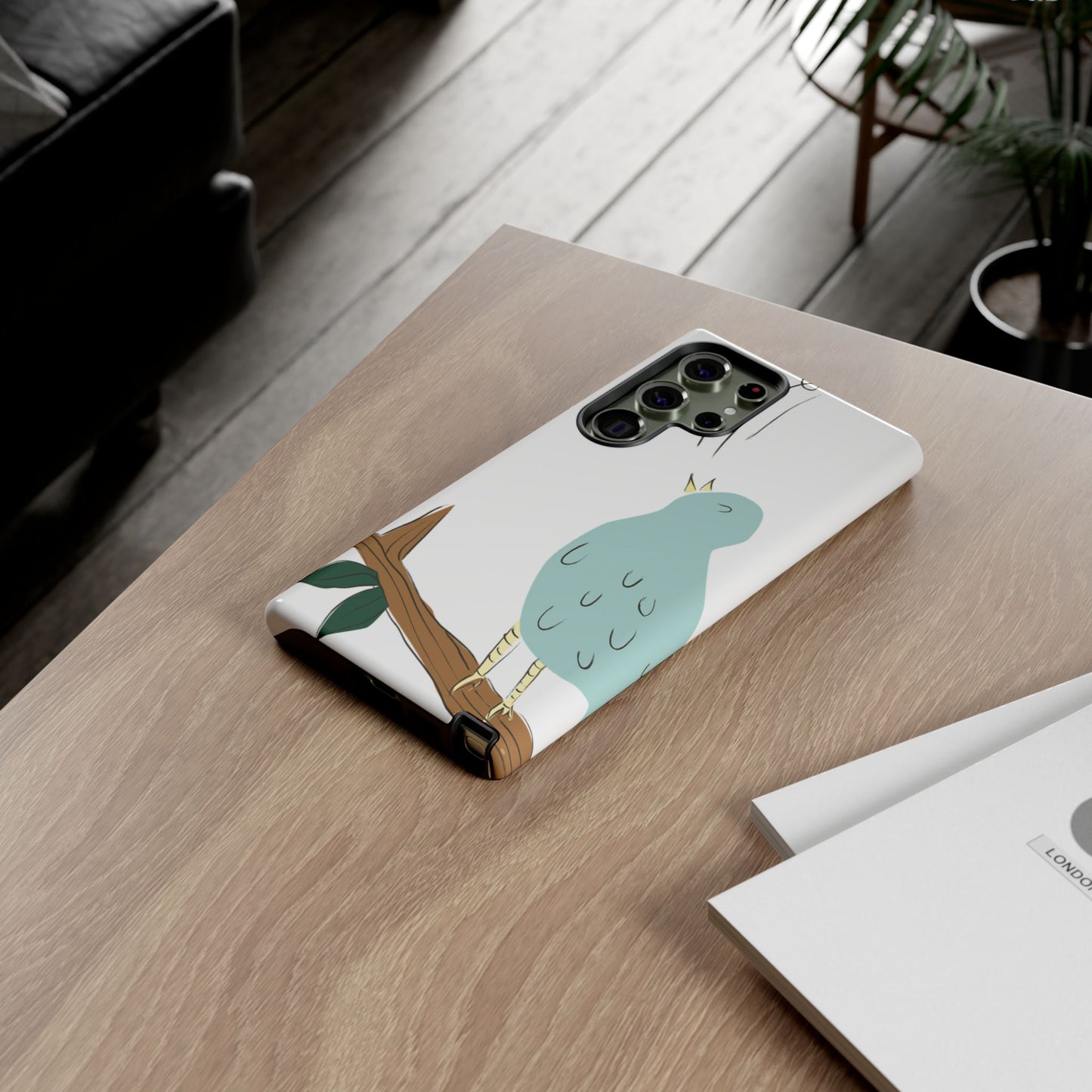Birdsong Phone Case — Cute Blue Bird on Branch Protective Case