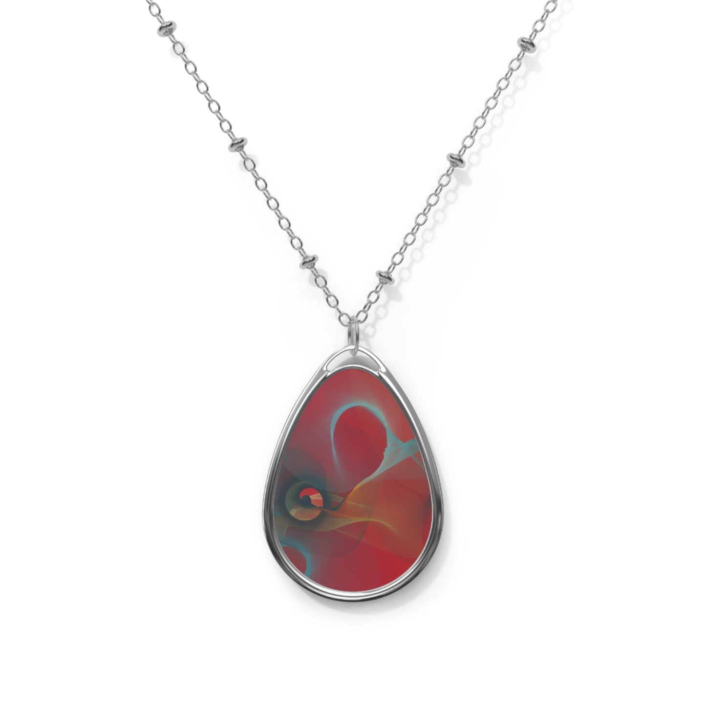 Elegant Floral Oval Necklace, Boho Jewelry, Gift for Her, Birthday Present, Nature-Inspired Accessories, Everyday Wear
