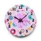 Whimsical Floral Acrylic Wall Clock, Cute Decor, Spring Vibes, Home Office Gift
