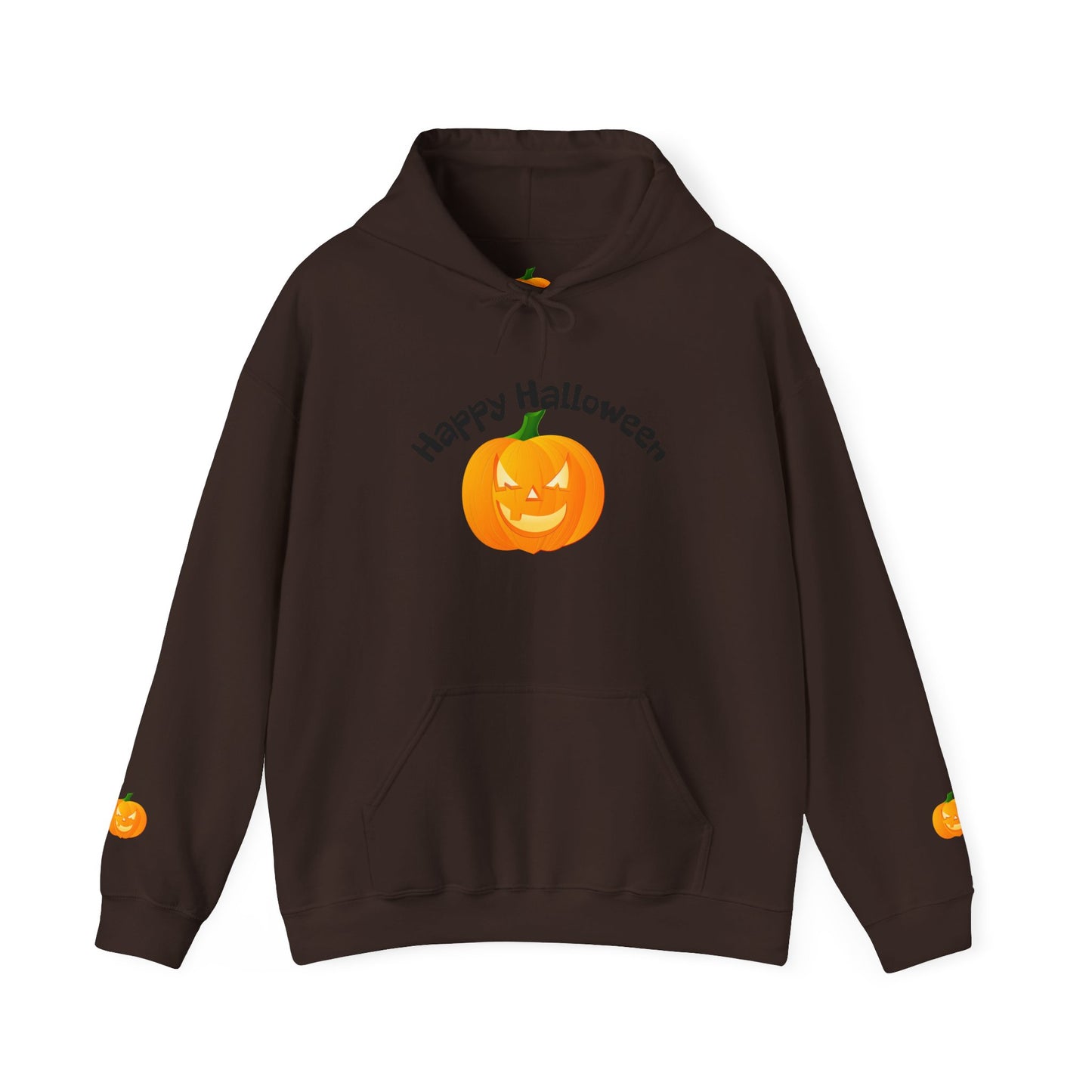 Halloween Pumpkin Hoodie with 'Happy Halloween' Design, Cozy Unisex Sweatshirt for Fall Celebrations, Perfect for Halloween Parties, [...]
