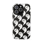 Ghost Pattern Phone Case, Cute Ghost Cell Phone Cover, Halloween Accessory, Spooky Gift, Black and White Phone Case
