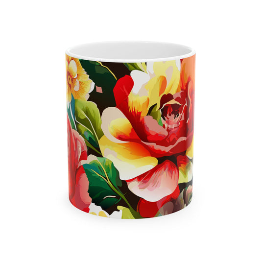 Floral Ceramic Mug, Coffee Cup, Tea Mug, Gift for Her, Kitchen Decor