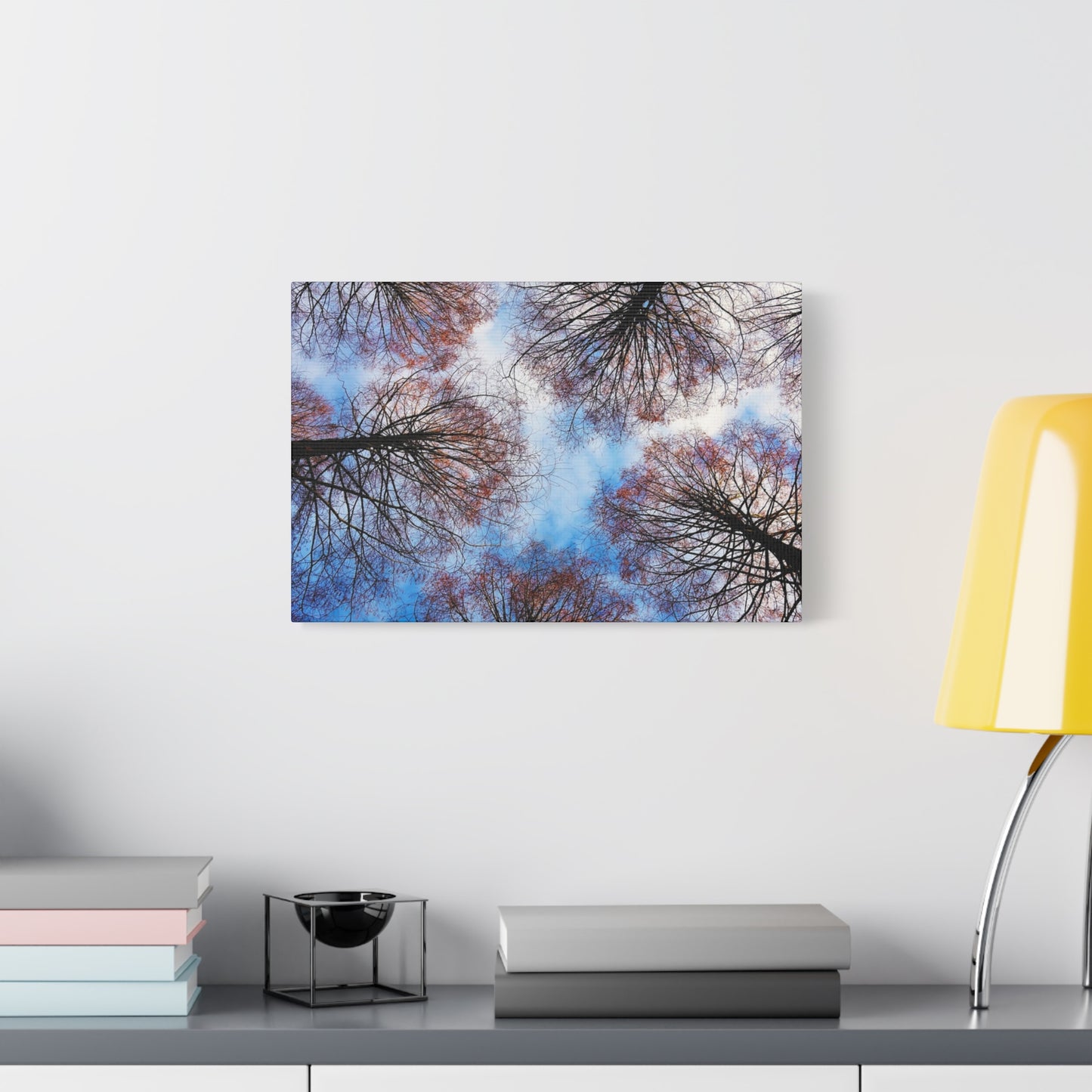 Canopy Sky Canvas Print — Winter Tree Tops Wall Art