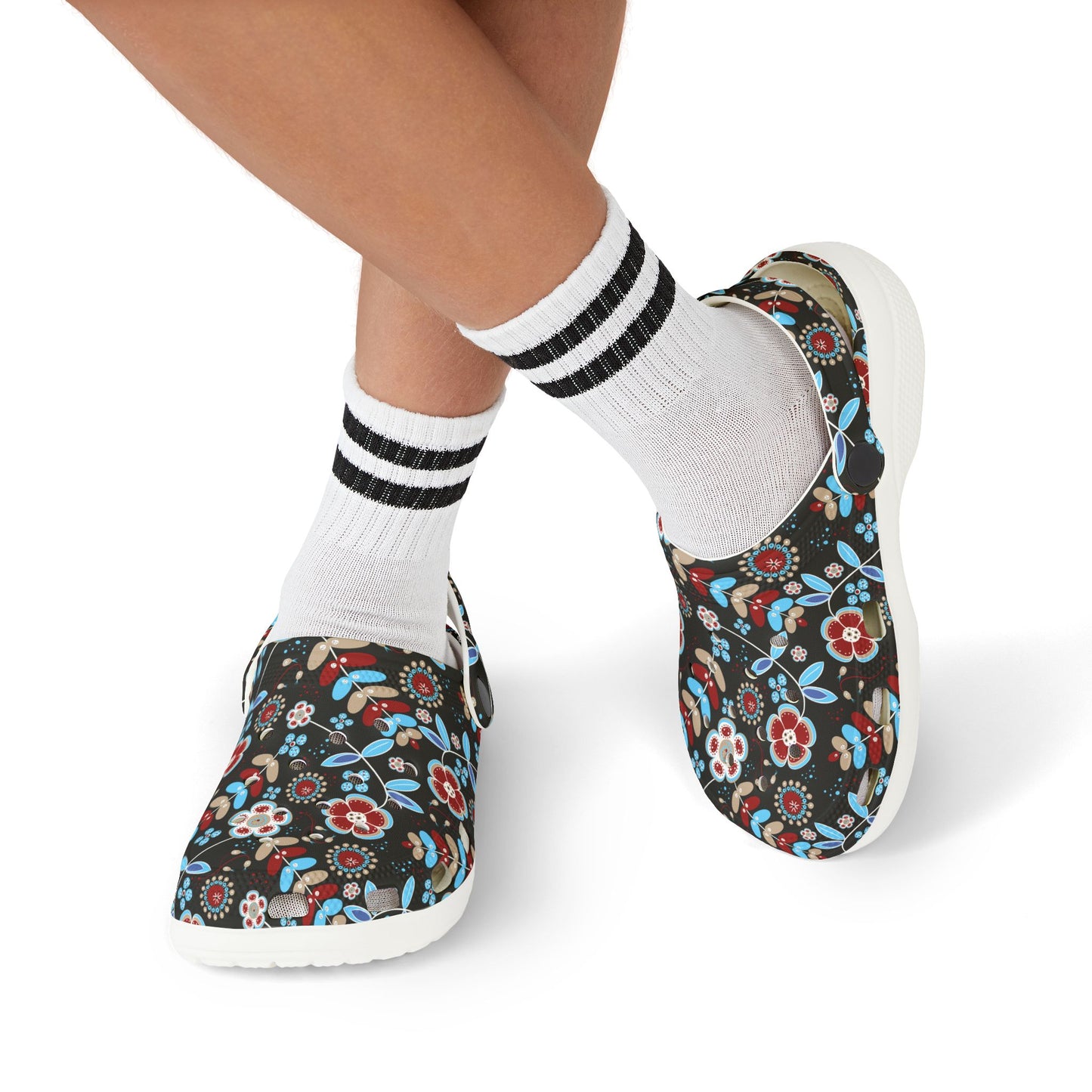 Kid's Floral Print Clogs, Comfortable Summer Slip-Ons, Garden Play Shoes, Kids Outdoor Footwear, Lightweight Festival Shoes