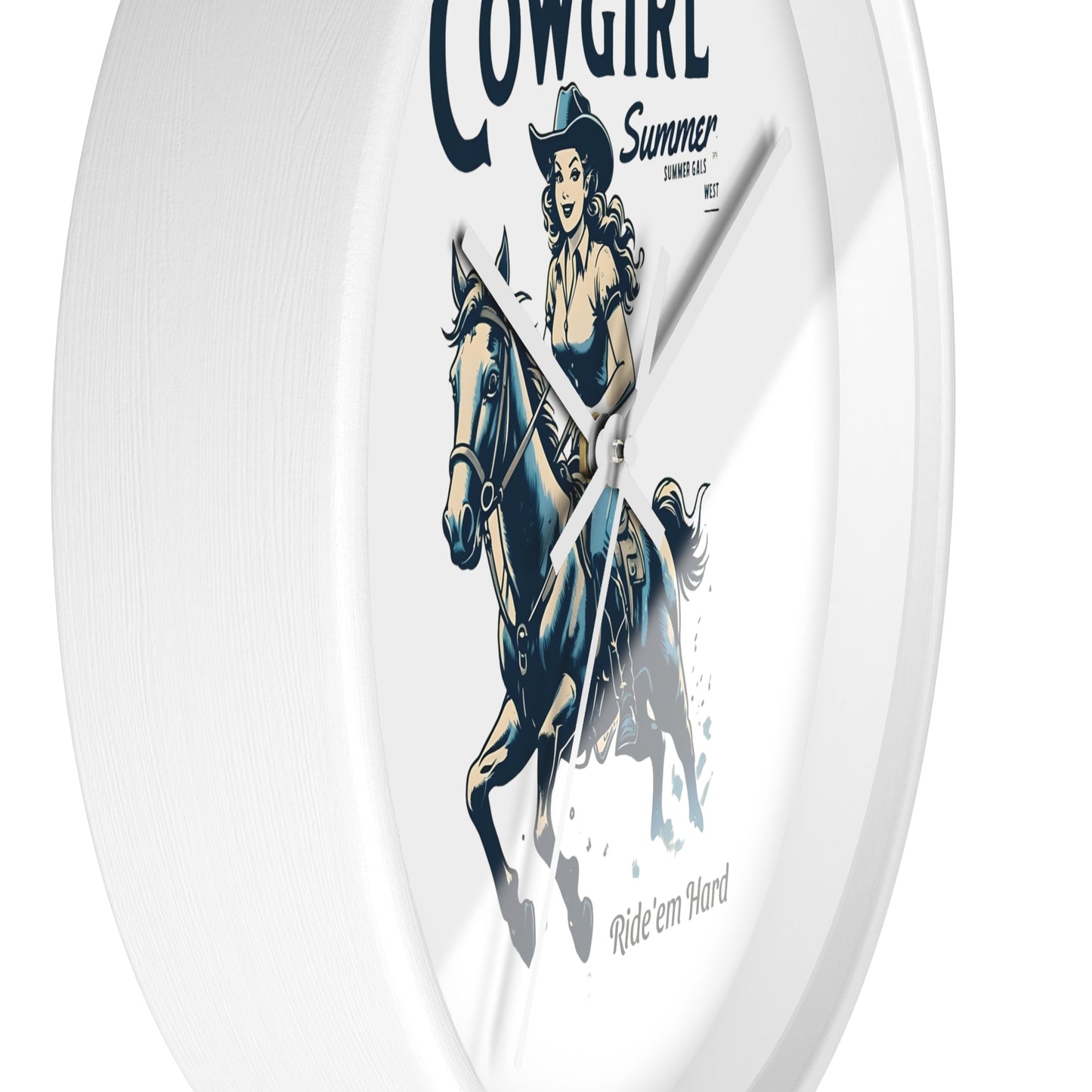 Cowgirl Summer Wall Clock Western Decor, Rustic Home, Rodeo Theme