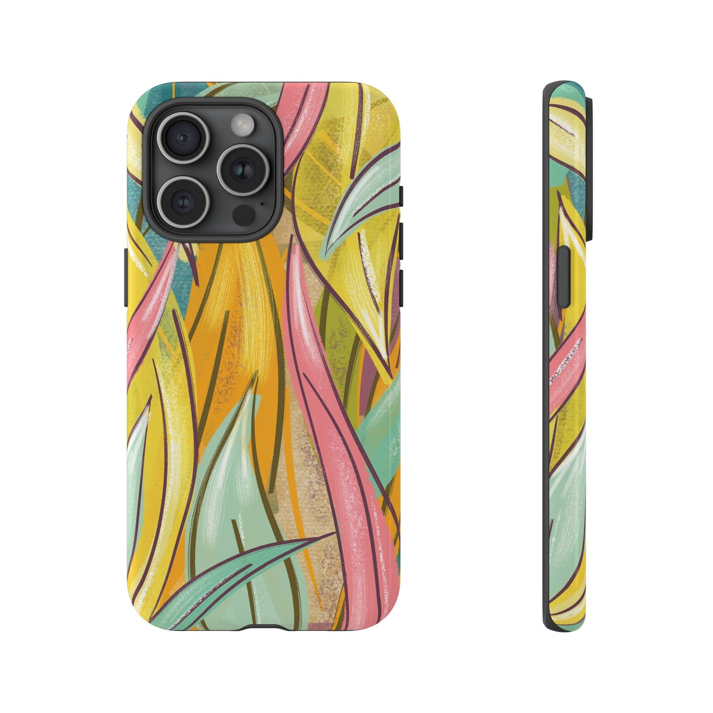 Vibrant Phone Case with Colorful Leaf Design, Tough Cases for Nature Lovers, Eco-Friendly Gift, Summer Vibes, Floral Phone Cover