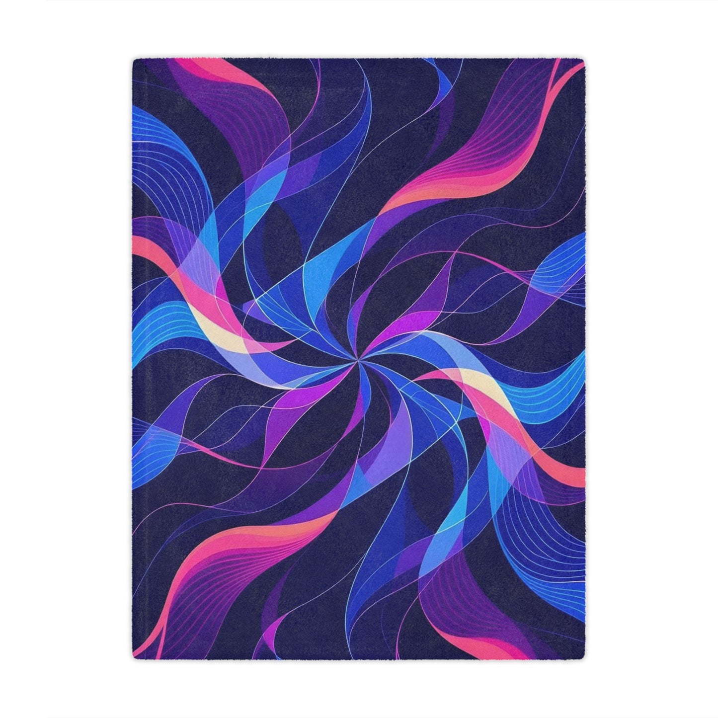 Minky Blanket — Abstract Neon Swirl Plush Throw