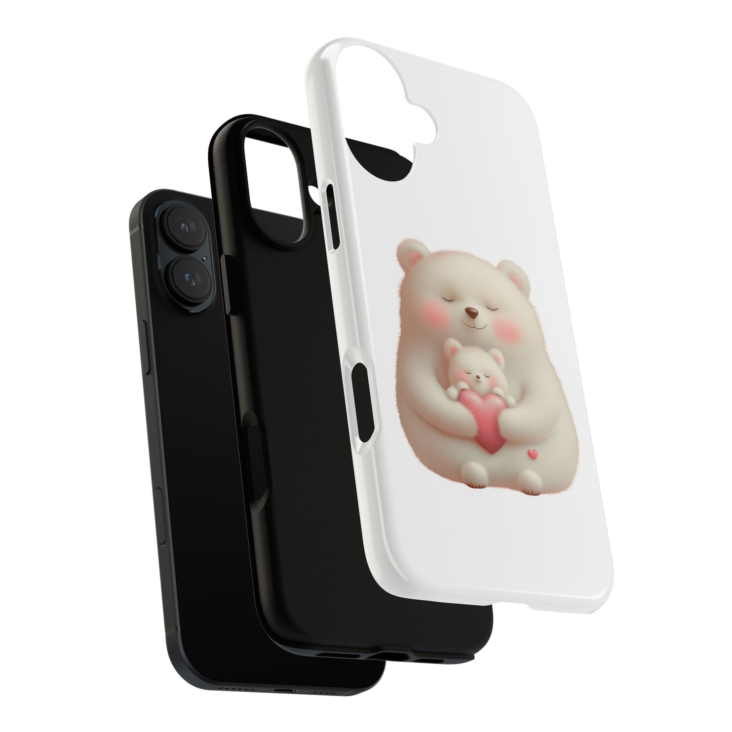 Cute Bear Phone Case, Tough Cases, Animal Lover Gift, Kids Accessories, Mother’s Day, Heartwarming Design