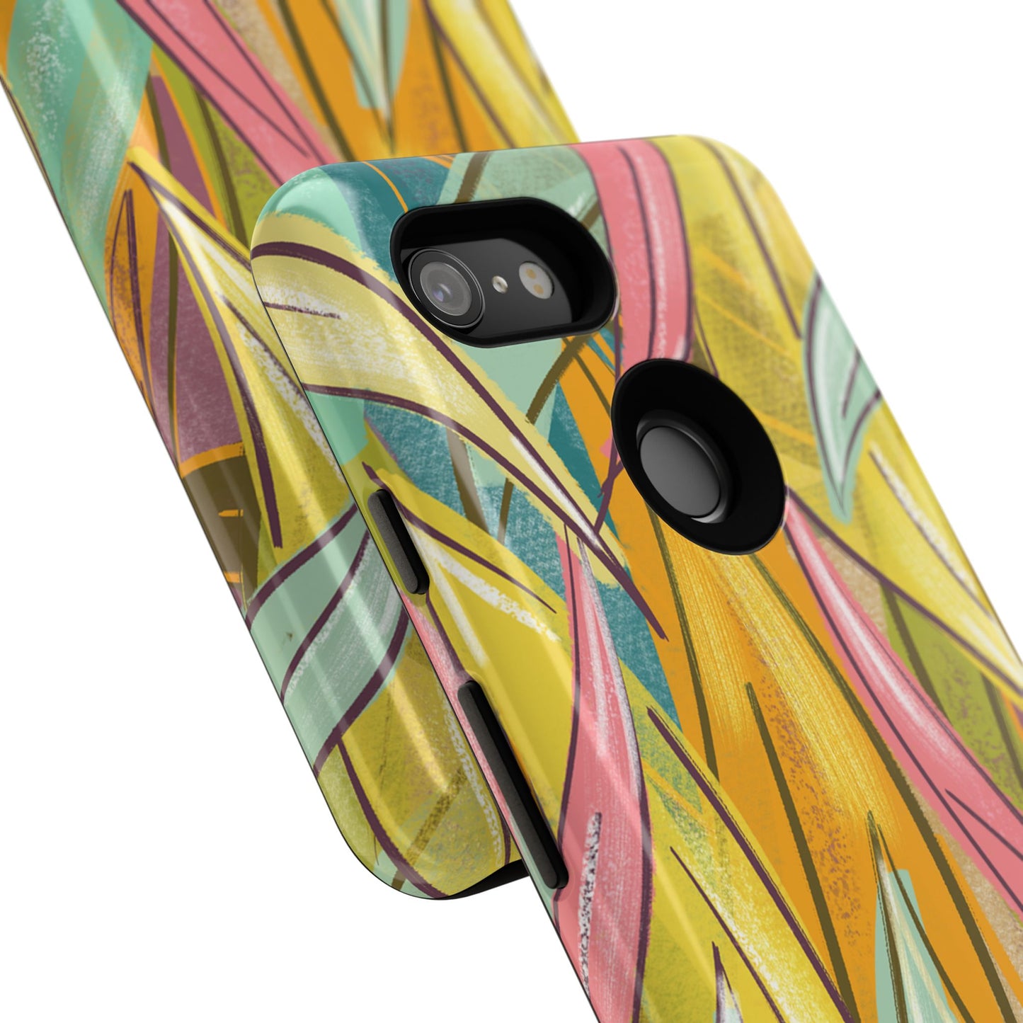 Vibrant Phone Case with Colorful Leaf Design, Tough Cases for Nature Lovers, Eco-Friendly Gift, Summer Vibes, Floral Phone Cover