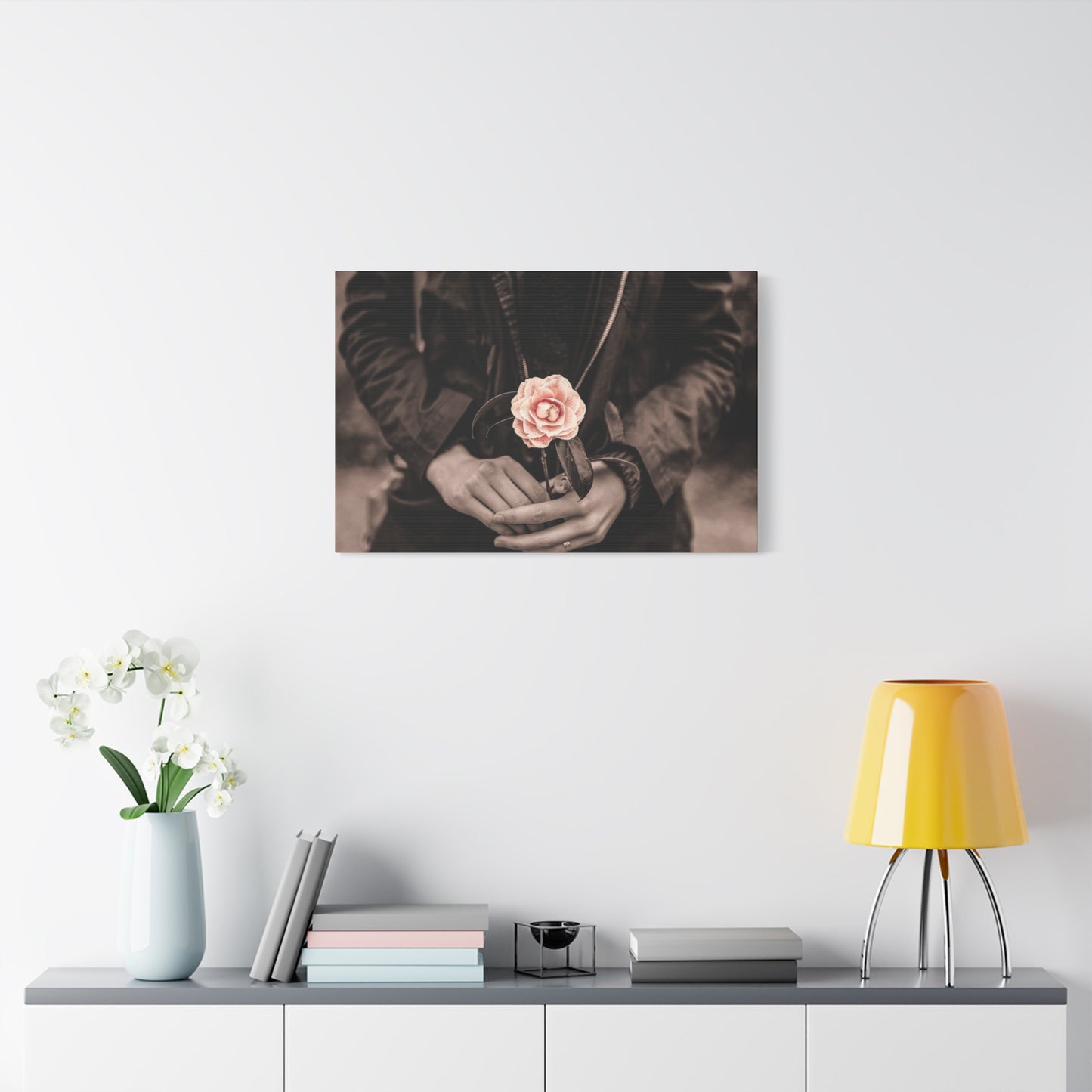 Floral Art Canvas Wall Decor, Modern Home Accent, Gift for Her, Office Decor, Inspirational Artwork