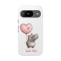 Cute Hippo Phone Case - Good Vibes Design, Animal Lover Gift, Fun Accessory, Birthday Present, Phone Accessories