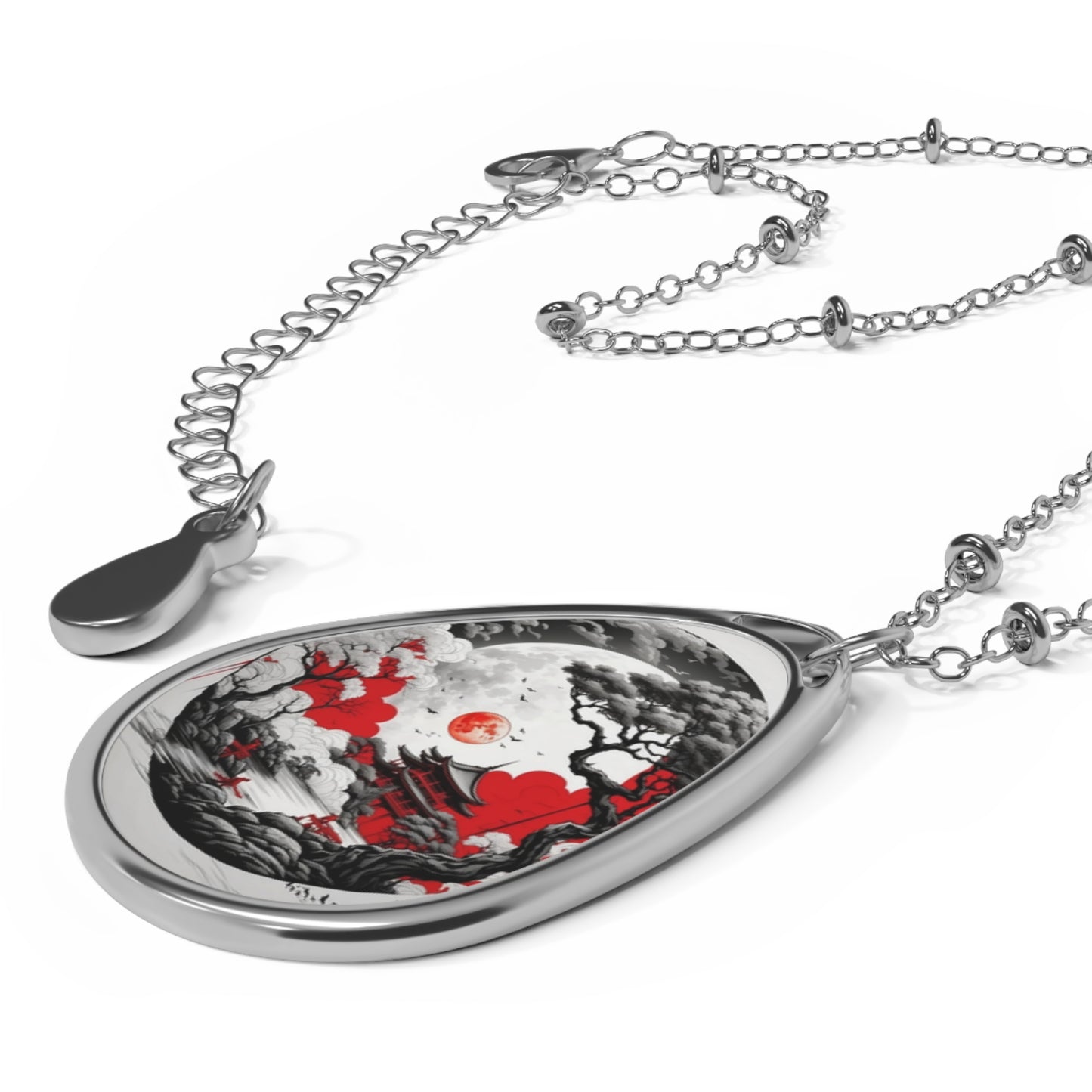 Artistic Teardrop Necklace, Bohemian Jewelry for Women, Nature-Inspired Accessory, Unique Gift for Her, Layering Piece, Elegant Statement