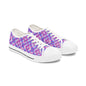 Women's Low Top Sneakers — Pink Purple Plaid Casual Canvas Shoes