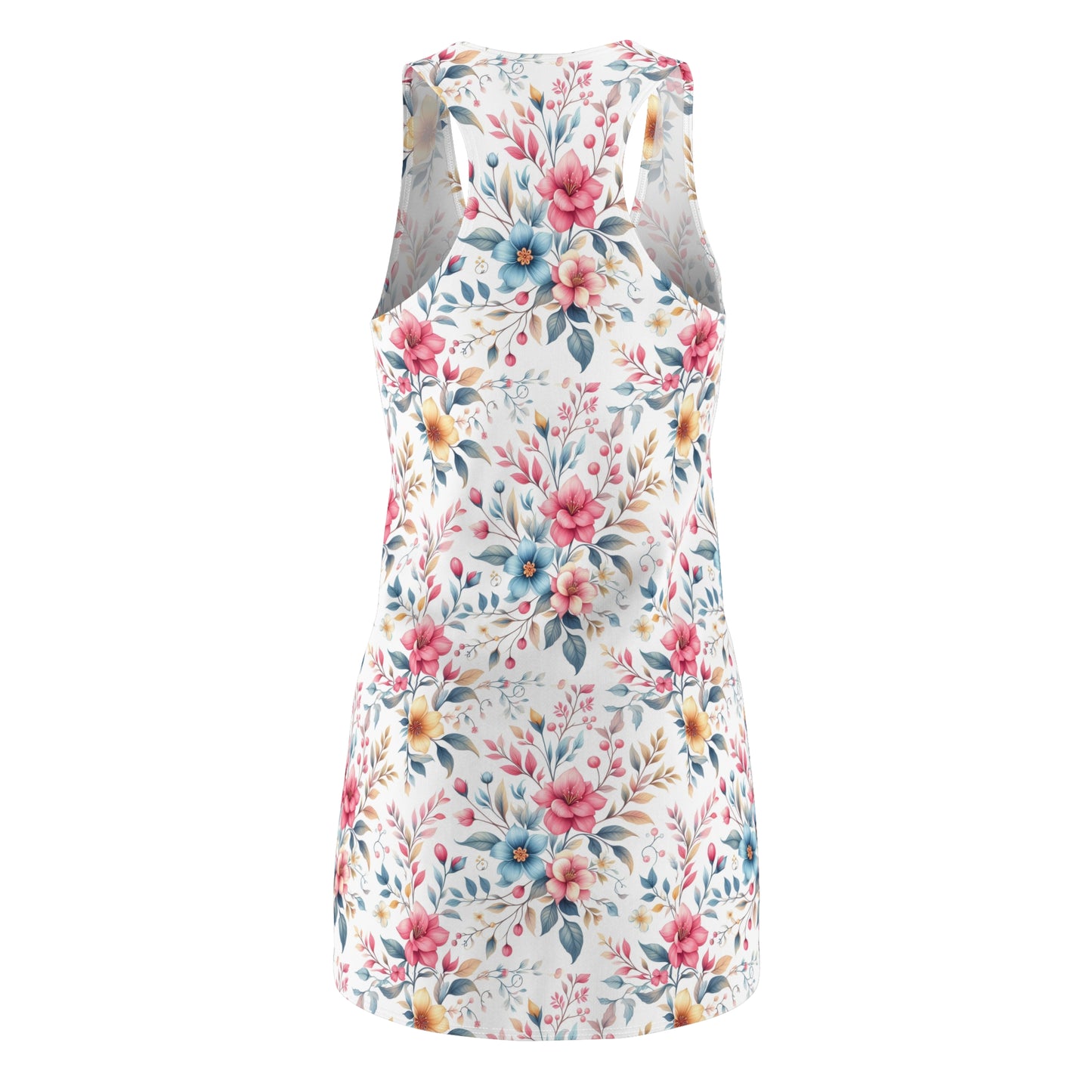 Floral Summer Racerback Dress, Feminine Floral Dress, Casual Outfit, Beach Wear, Spring Fashion, Garden Party Dress