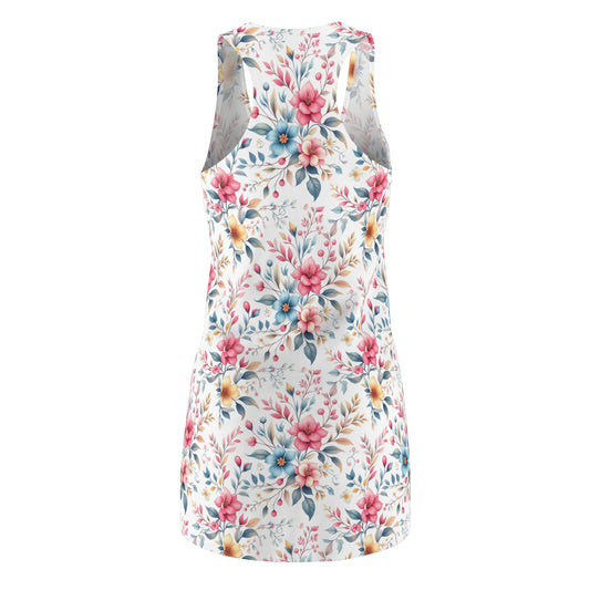 Floral Summer Racerback Dress, Feminine Floral Dress, Casual Outfit, Beach Wear, Spring Fashion, Garden Party Dress
