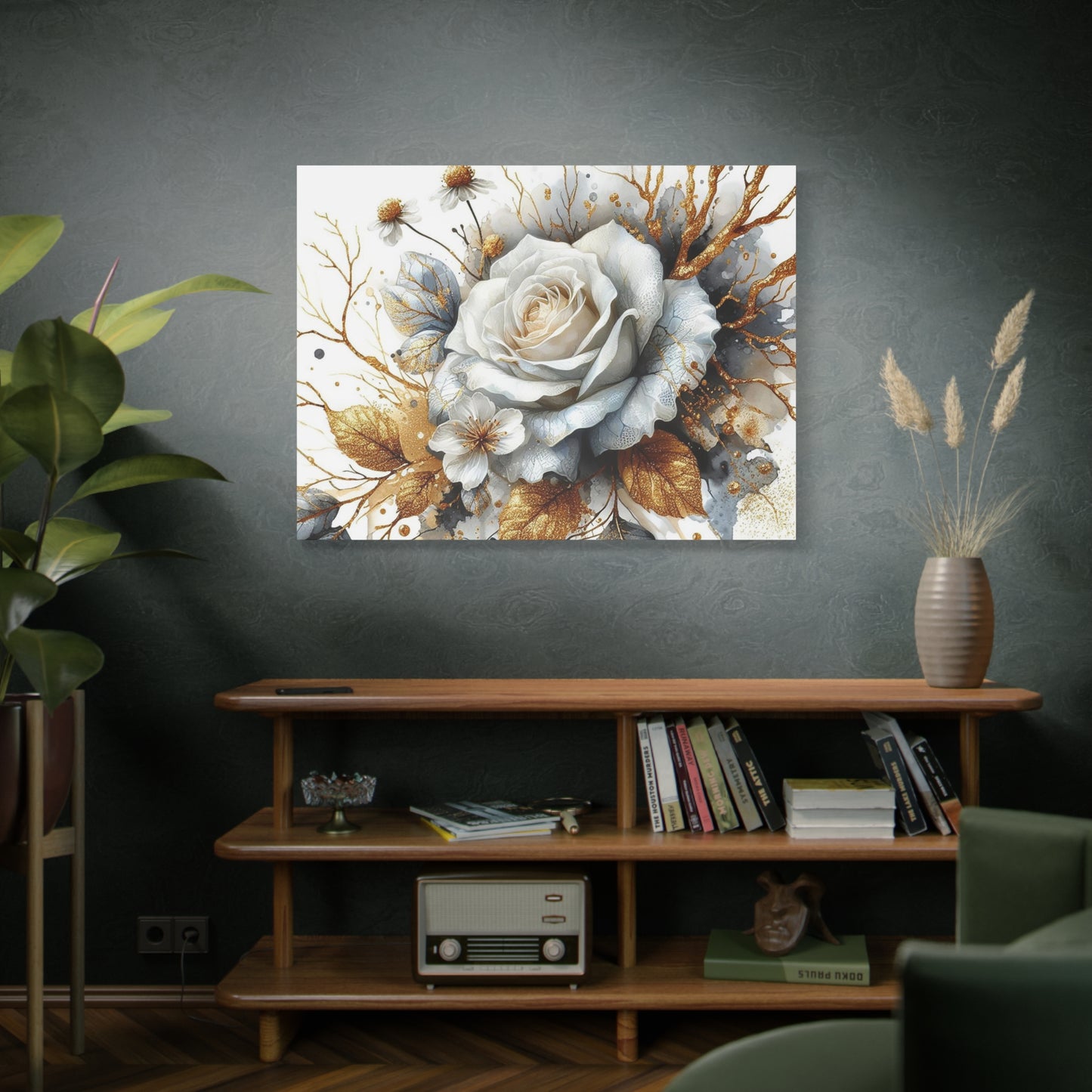 Matte Canvas, Stretched, 1.25" - Gold and Black