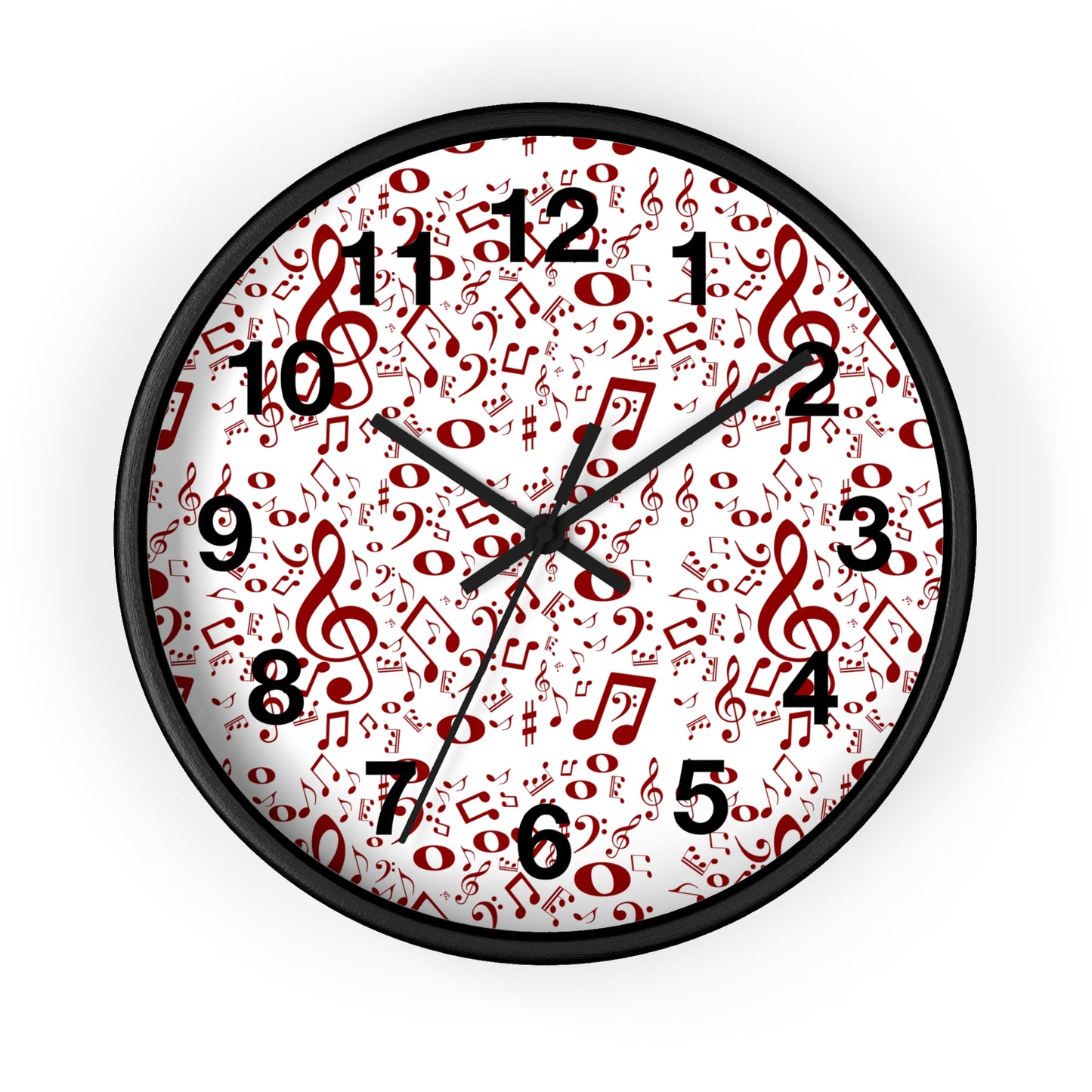Musical Notes Wall Clock, Unique Gift for Musicians, Home Decor