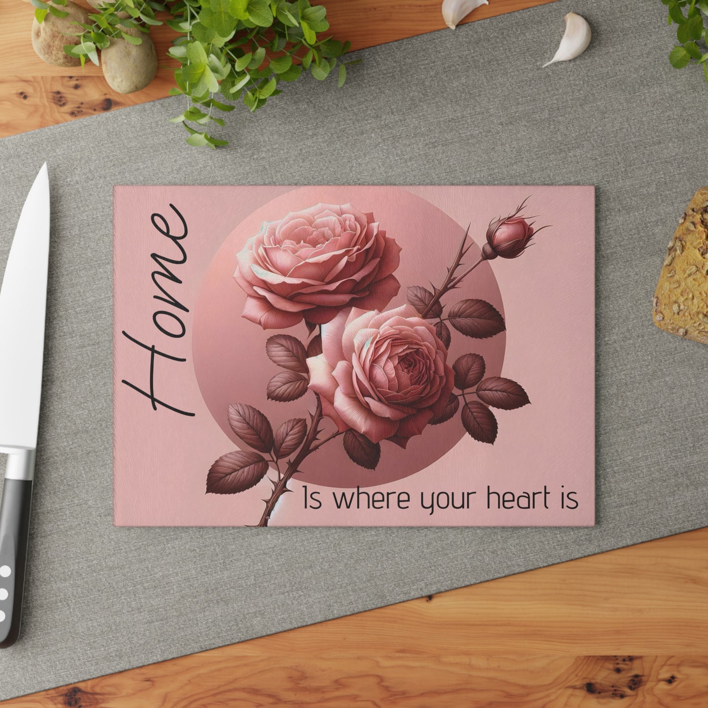 Elegant Floral Glass Cutting Board - Perfect for Home Decor, Kitchen Gifts, Housewarming, Weddings, and Family Gatherings