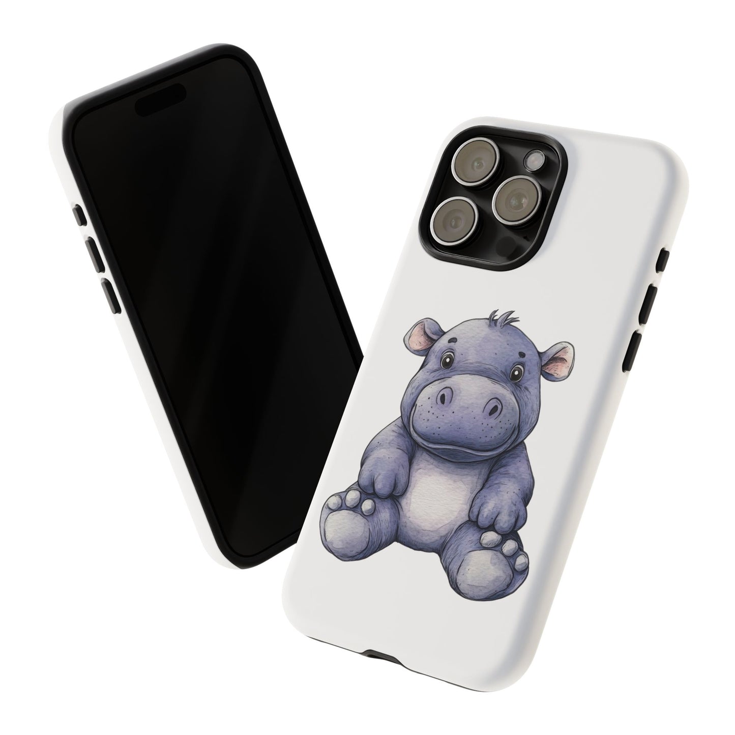 Cute Hippo Phone Case, Unique Tough Cases, Animal Lover Gift, Cute Animal Design, Baby Animal Phone Accessory