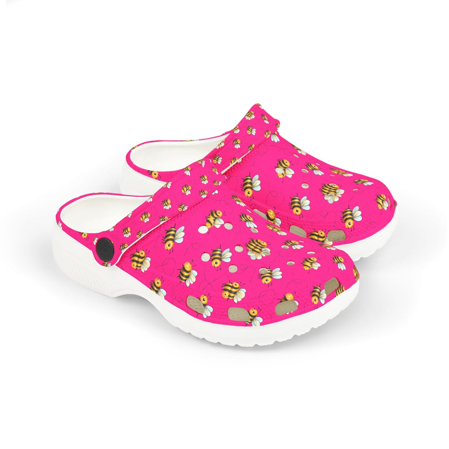 Kids' Floral Bee Clogs - Fun Summer Slip-On, Gardening Shoes, Outdoor Play Footwear, Gift for Kids, Toddler Clogs