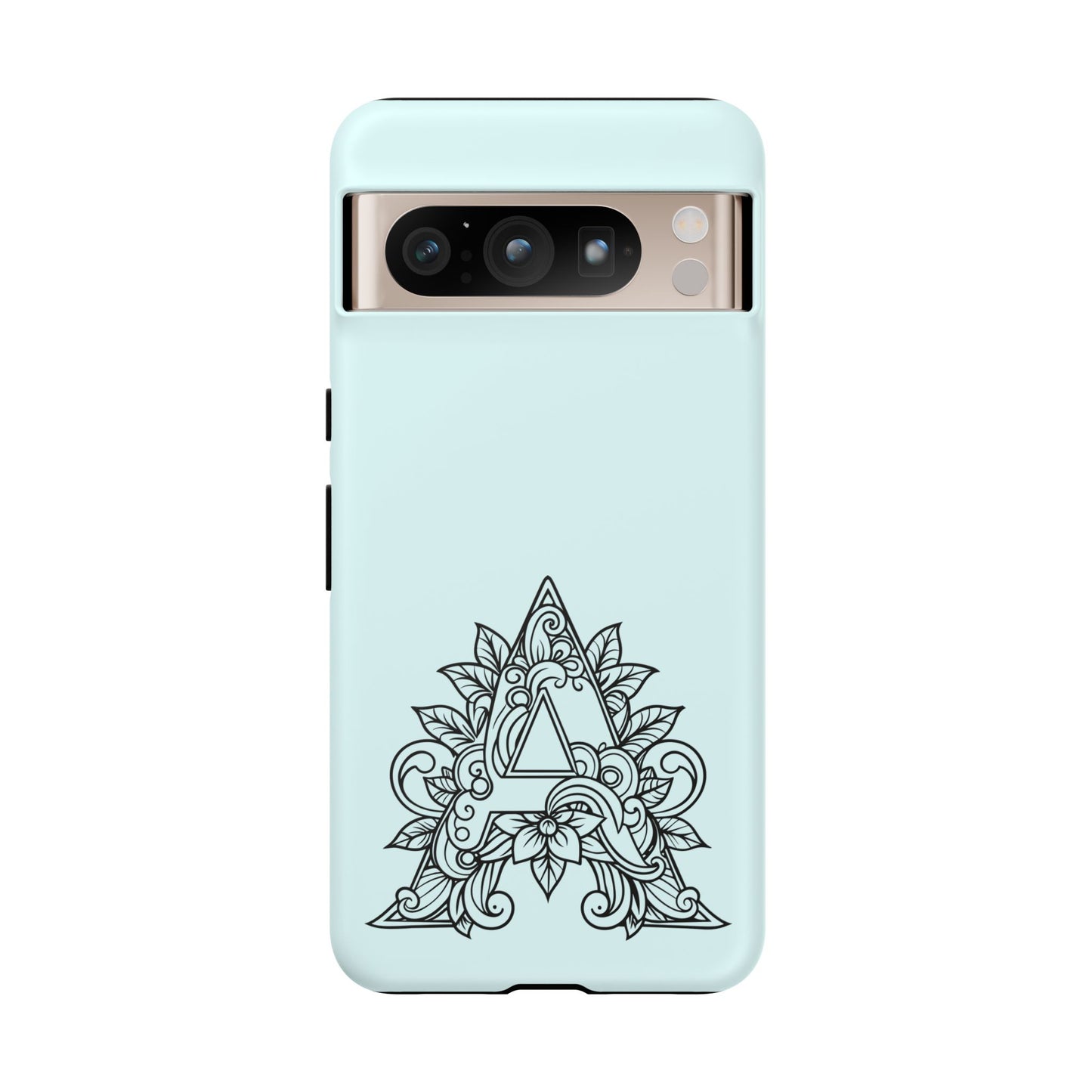 Personalized Tough Phone Case, Floral Monogram Cell Phone Cover, Custom Protective Case, Unique Gift, Birthday, Graduation